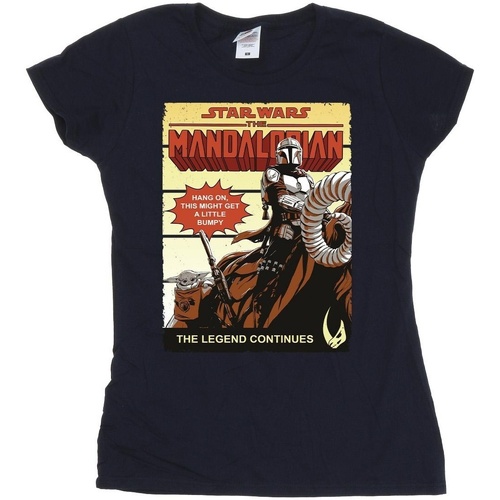 Abbigliamento Donna T-shirts a maniche lunghe Star Wars The Mandalorian Bumpy Ride Blu