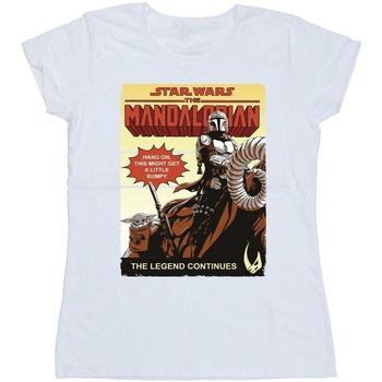 Abbigliamento Donna T-shirts a maniche lunghe Star Wars The Mandalorian Bumpy Ride Bianco