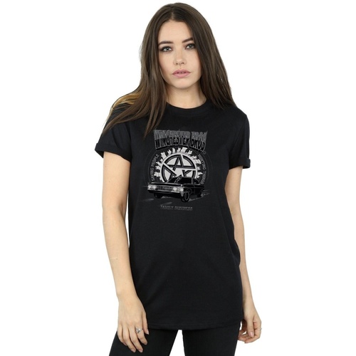 Abbigliamento Donna T-shirts a maniche lunghe Supernatural Winchester Bros Nero