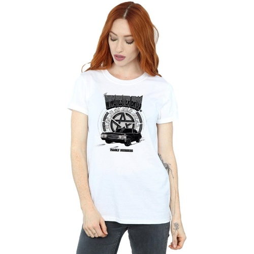 Abbigliamento Donna T-shirts a maniche lunghe Supernatural Winchester Bros Bianco