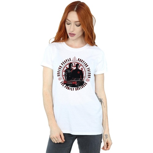 Abbigliamento Donna T-shirts a maniche lunghe Supernatural Family Business Bianco