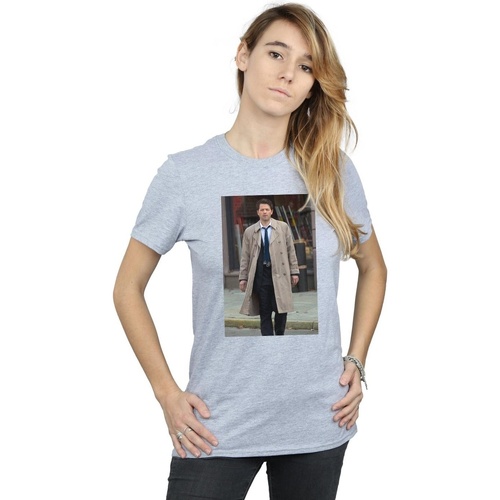 Abbigliamento Donna T-shirts a maniche lunghe Supernatural Castiel Photograph Grigio