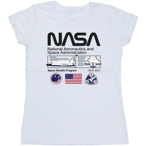 Abbigliamento Donna T-shirts a maniche lunghe Nasa Space Admin Bianco