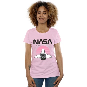 Abbigliamento Donna T-shirts a maniche lunghe Nasa Space Shuttle Sunset Rosso