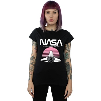 Abbigliamento Donna T-shirts a maniche lunghe Nasa Space Shuttle Sunset Nero
