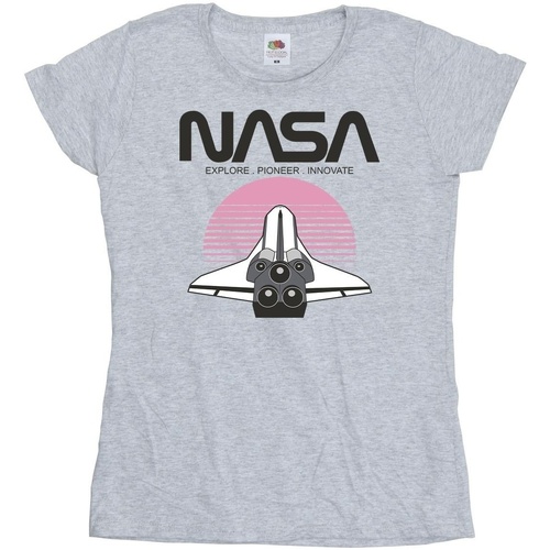 Abbigliamento Donna T-shirts a maniche lunghe Nasa Space Shuttle Sunset Grigio