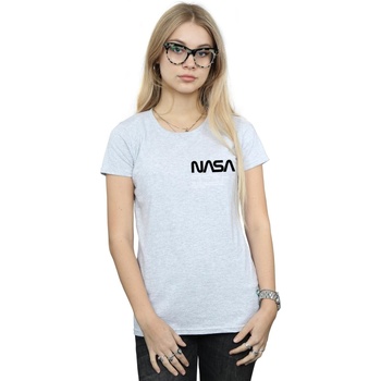Abbigliamento Donna T-shirts a maniche lunghe Nasa Johnson Worm Pocket Print Grigio