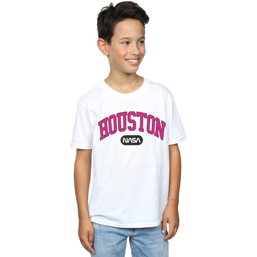 Abbigliamento Bambino T-shirt maniche corte Nasa Houston Collegiate Bianco