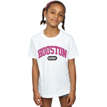 Abbigliamento Bambina T-shirts a maniche lunghe Nasa Houston Collegiate Bianco