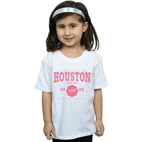 Abbigliamento Bambina T-shirts a maniche lunghe Nasa Houston We've Had A Problem Bianco