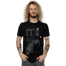Abbigliamento Uomo T-shirts a maniche lunghe Disney Rogue One AT-ACT Nero
