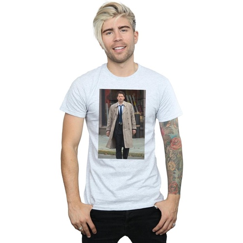 Abbigliamento Uomo T-shirts a maniche lunghe Supernatural Castiel Photograph Grigio