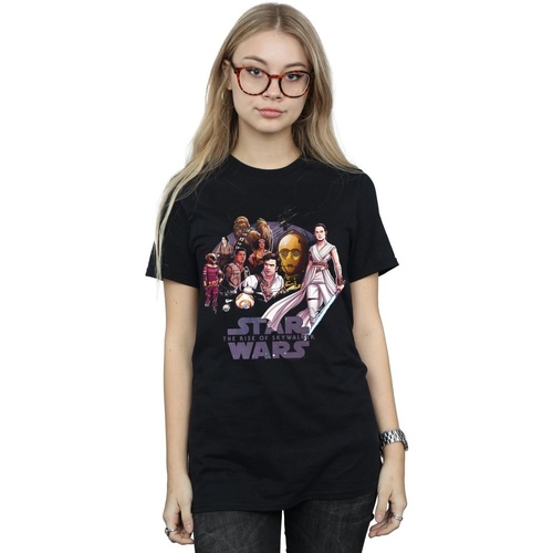 Abbigliamento Donna T-shirts a maniche lunghe Star Wars The Rise Of Skywalker Resistance Rendered Group Nero