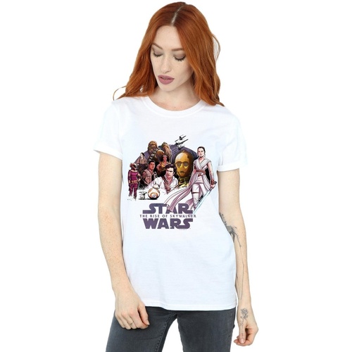 Abbigliamento Donna T-shirts a maniche lunghe Star Wars The Rise Of Skywalker Resistance Rendered Group Bianco