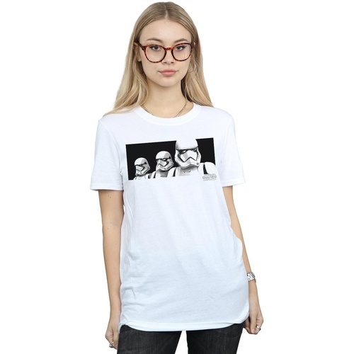 Abbigliamento Donna T-shirts a maniche lunghe Star Wars The Rise Of Skywalker Troopers Band Bianco