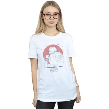 Abbigliamento Donna T-shirts a maniche lunghe Star Wars The Rise Of Skywalker BB-8 And D-O Distressed Bianco