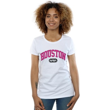 Abbigliamento Donna T-shirts a maniche lunghe Nasa Houston Collegiate Bianco