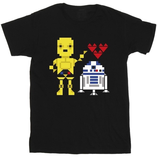 Abbigliamento Uomo T-shirts a maniche lunghe Disney Heart Robot Nero