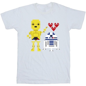 Abbigliamento Uomo T-shirts a maniche lunghe Disney Heart Robot Bianco