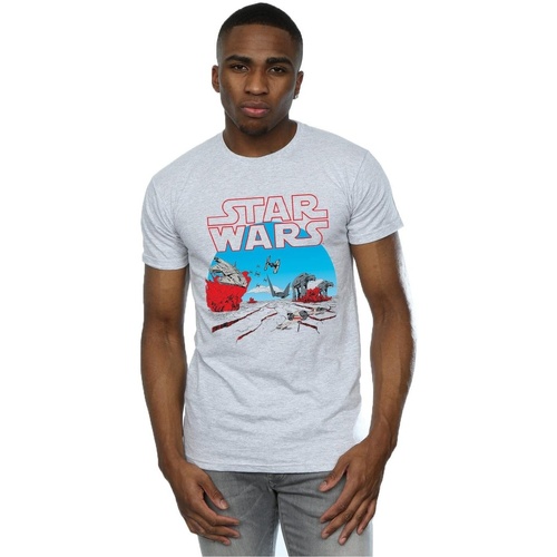 Abbigliamento Uomo T-shirts a maniche lunghe Disney The Last Jedi Action Scene Grigio
