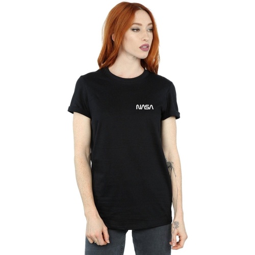 Abbigliamento Donna T-shirts a maniche lunghe Nasa Modern Logo Chest Nero