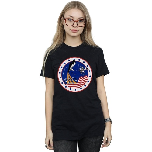 Abbigliamento Donna T-shirts a maniche lunghe Nasa Classic Rocket 76 Nero