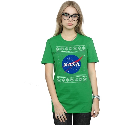 Abbigliamento Donna T-shirts a maniche lunghe Nasa Classic Fair Isle Verde