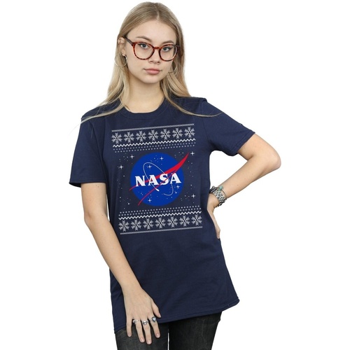 Abbigliamento Donna T-shirts a maniche lunghe Nasa Classic Fair Isle Blu
