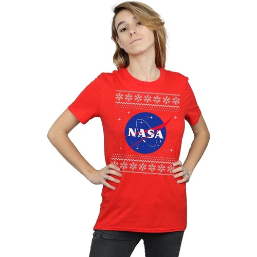 Abbigliamento Donna T-shirts a maniche lunghe Nasa Classic Fair Isle Rosso