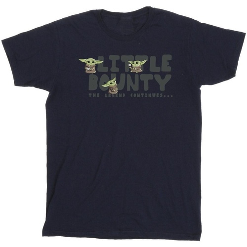 Abbigliamento Uomo T-shirts a maniche lunghe Star Wars The Mandalorian Little Bounty Hunter Blu