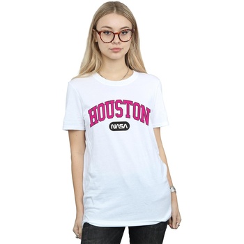 Abbigliamento Donna T-shirts a maniche lunghe Nasa Houston Collegiate Bianco