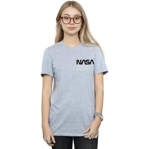 Abbigliamento Donna T-shirts a maniche lunghe Nasa Johnson Worm Pocket Print Grigio