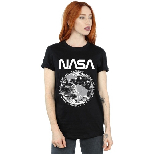 Abbigliamento Donna T-shirts a maniche lunghe Nasa Planet Earth Nero