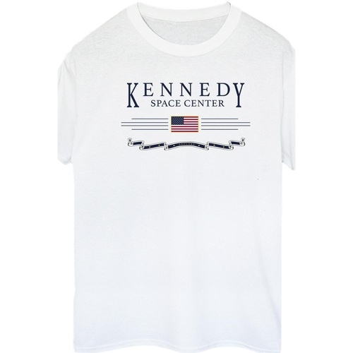 Abbigliamento Donna T-shirts a maniche lunghe Nasa Kennedy Space Centre Explore Bianco