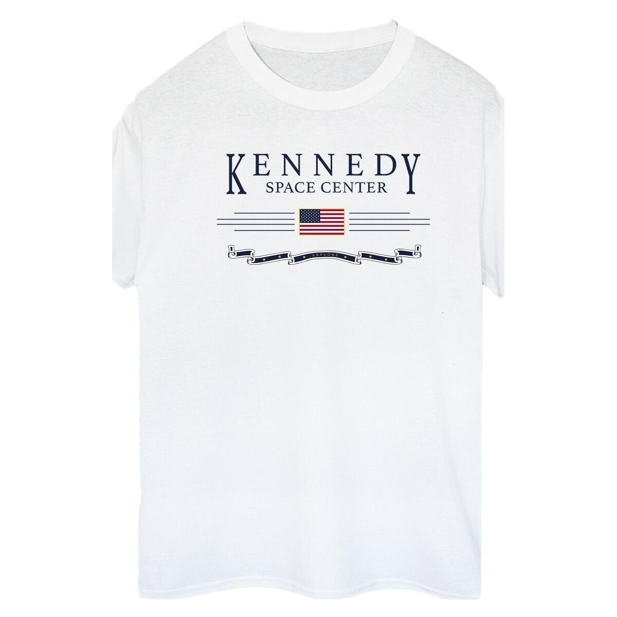 Abbigliamento Donna T-shirts a maniche lunghe Nasa Kennedy Space Centre Explore Bianco