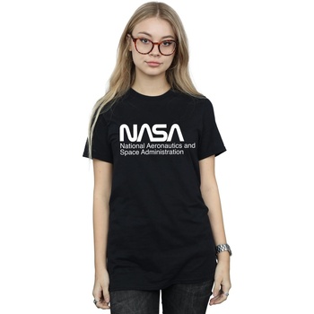 Abbigliamento Donna T-shirts a maniche lunghe Nasa Logo One Tone Nero
