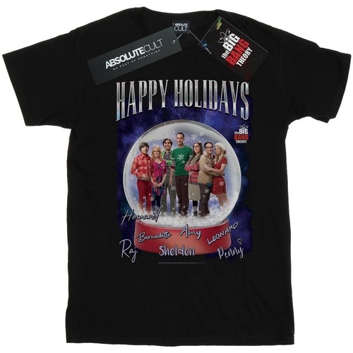 Abbigliamento Donna T-shirts a maniche lunghe The Big Bang Theory Happy Holidays Nero