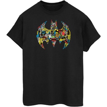 Abbigliamento Donna T-shirts a maniche lunghe Dc Comics Batman Batgirl Logo Collage Nero