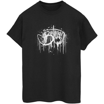 Abbigliamento Donna T-shirts a maniche lunghe Dc Comics Batman Paint Splatter Nero