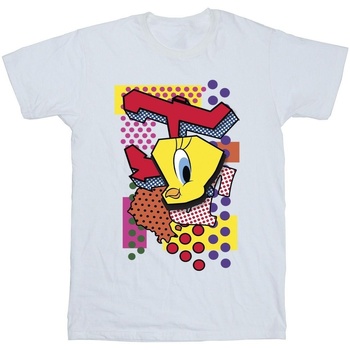 Abbigliamento Bambino T-shirt maniche corte Dessins Animés Tweety Pop Art Bianco