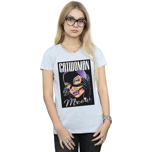 Abbigliamento Donna T-shirts a maniche lunghe Dc Comics Batman Catwoman Feline Fatale Grigio