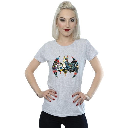 Abbigliamento Donna T-shirts a maniche lunghe Dc Comics Batman Comic Book Logo Grigio