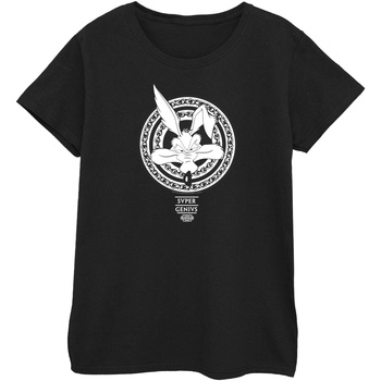 Abbigliamento Donna T-shirts a maniche lunghe Dessins Animés Wile E Coyote Super Genius Nero