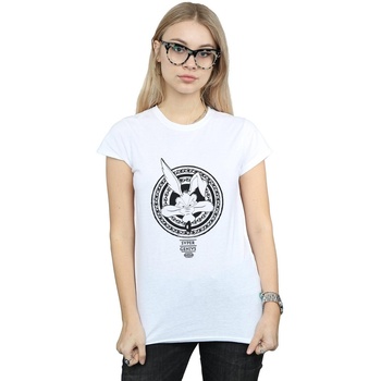 Abbigliamento Donna T-shirts a maniche lunghe Dessins Animés Wile E Coyote Super Genius Bianco