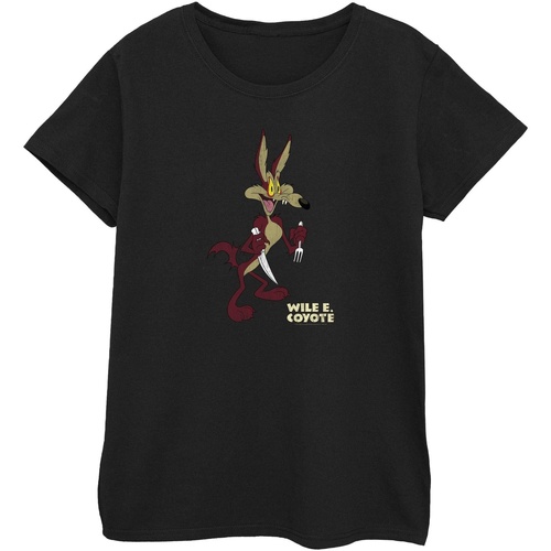 Abbigliamento Donna T-shirts a maniche lunghe Dessins Animés Wile E Coyote Distressed Nero