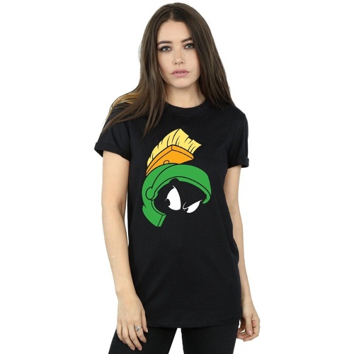 Abbigliamento Donna T-shirts a maniche lunghe Dessins Animés Marvin The Martian Face Nero