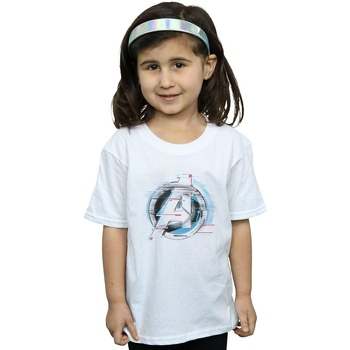 Abbigliamento Bambina T-shirts a maniche lunghe Marvel Avengers Endgame Team Tech Logo Bianco