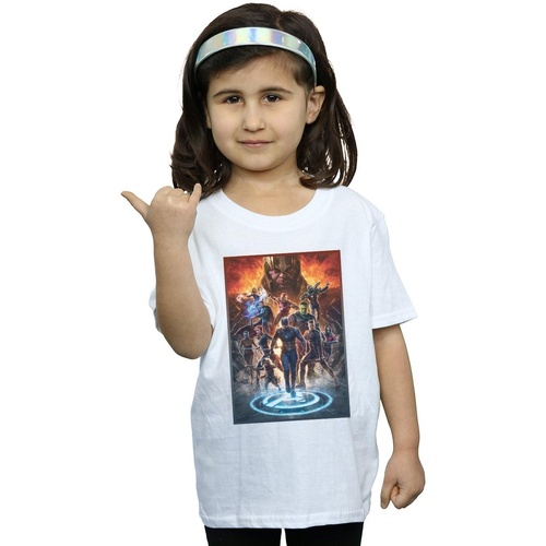 Abbigliamento Bambina T-shirts a maniche lunghe Marvel Avengers Endgame Heroes At War Bianco