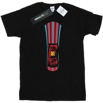 Abbigliamento Uomo T-shirts a maniche lunghe Disney Cars Lightning McQueen Stripes Nero