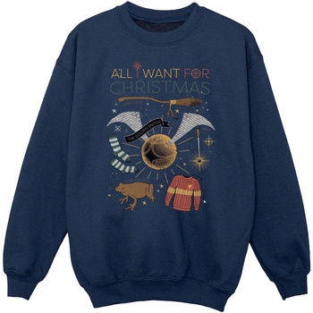 Abbigliamento Bambino Felpe Harry Potter All I Want For Christmas Blu